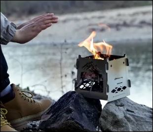 3-in-1 Draagbare Reis BBQ & Kachel - Compact RVS Kamperen - - EaziPeazi