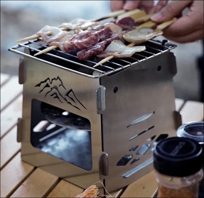 3-in-1 Draagbare Reis BBQ & Kachel - Compact RVS Kamperen -  - EaziPeazi