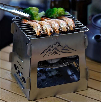 3-in-1 Draagbare Reis BBQ & Kachel - Compact RVS Kamperen -  - EaziPeazi