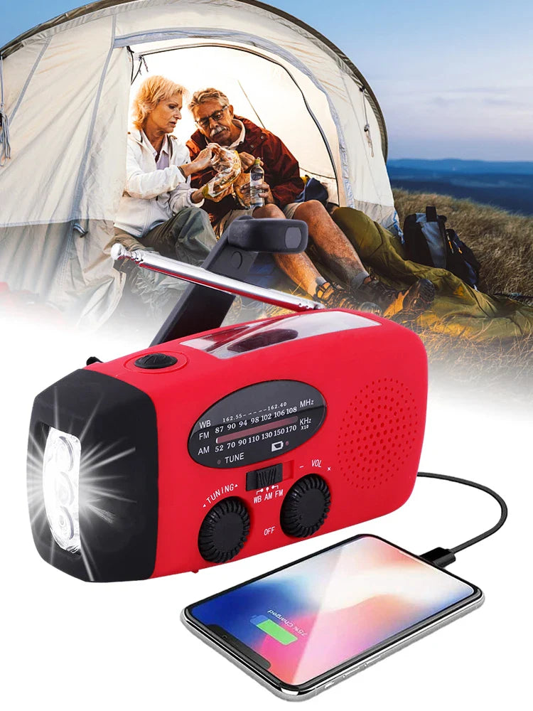 Compacte Noodradio met Solar & Hand-dynamo | Altijd Stroom -  - EaziPeazi