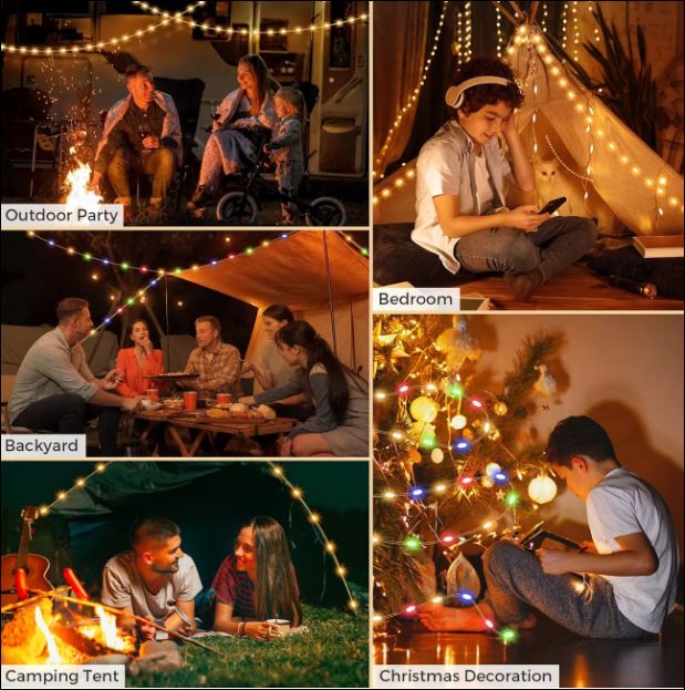 Solar Lichtsnoer & Kampeerlamp - 10m Waterdicht - Lynexa -  - EaziPeazi
