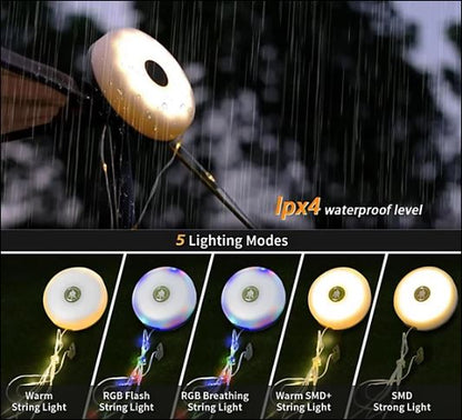 Solar Lichtsnoer & Kampeerlamp - 10m Waterdicht - Lynexa -  - EaziPeazi