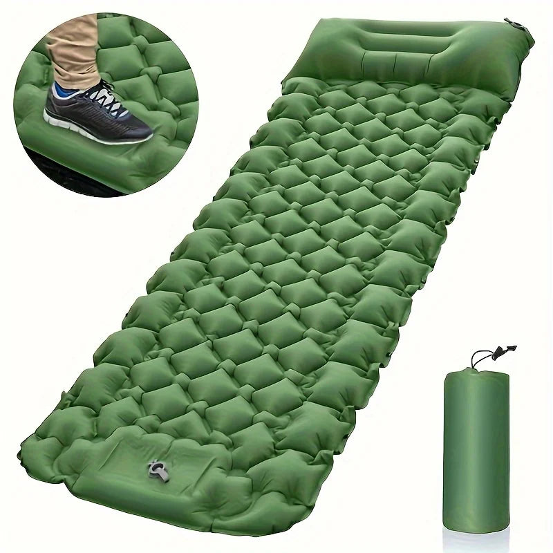 Ultralicht Luchtbed met Voetpomp & Kussen - 10cm Dik -  - EaziPeazi