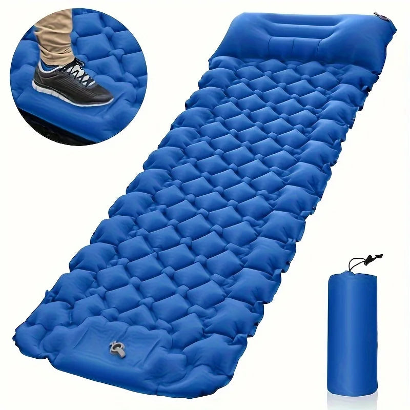 Ultralicht Luchtbed met Voetpomp & Kussen - 10cm Dik -  - EaziPeazi