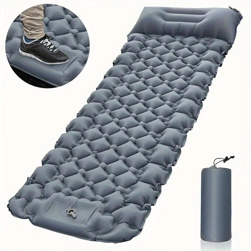 Ultralicht Luchtbed met Voetpomp & Kussen - 10cm Dik -  - EaziPeazi